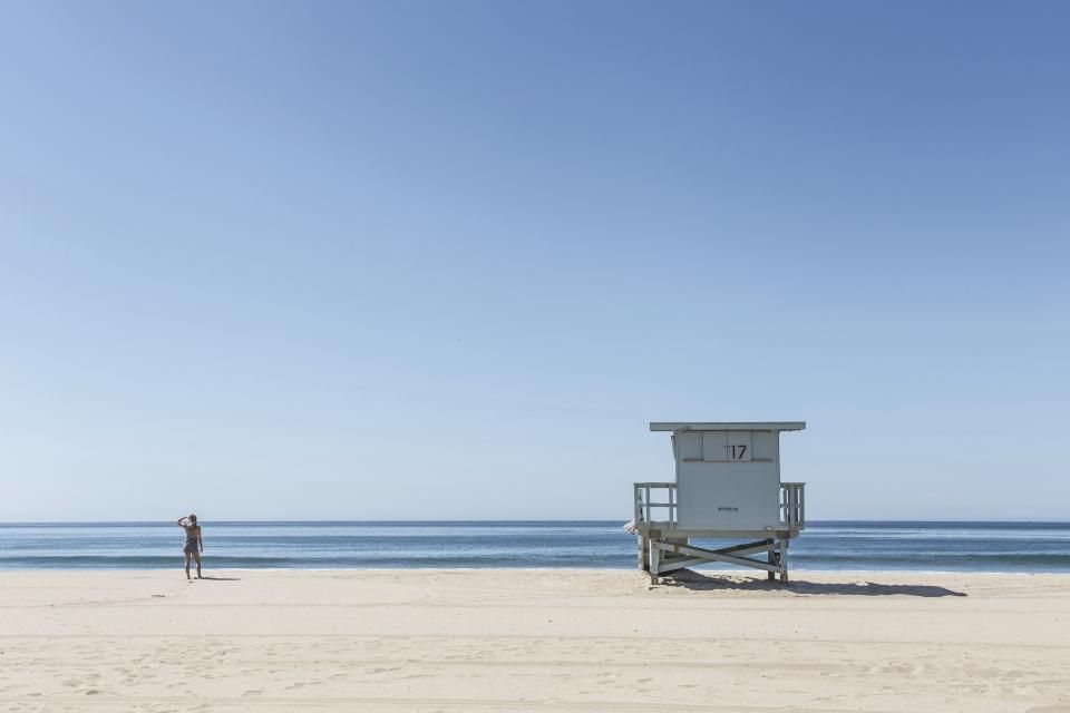 The beach and the water beyond it
